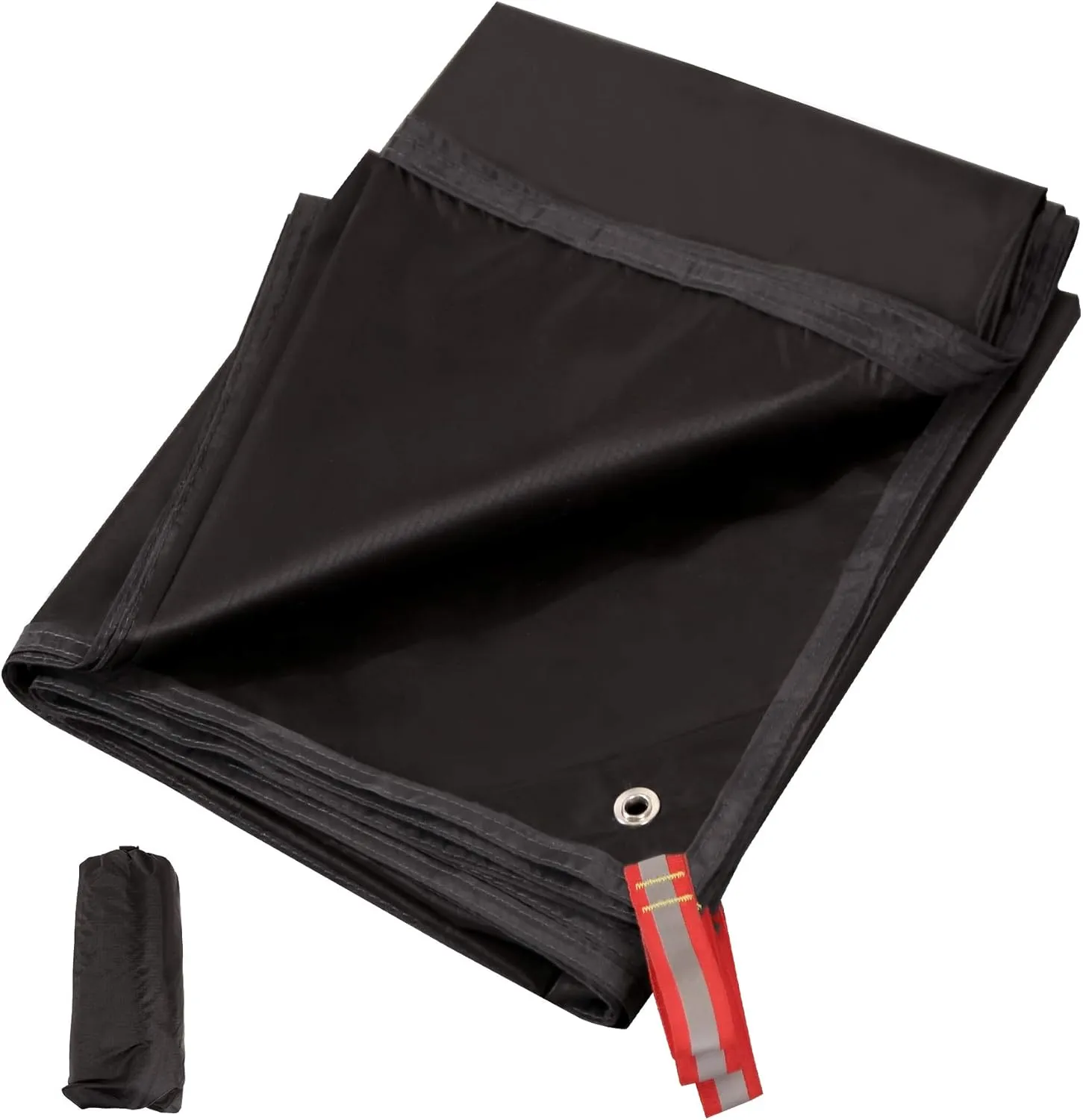 REDCAMP Ultralight Black Waterproof Tarp, 1.06 lbs, Camping Tarp with Carry Bag