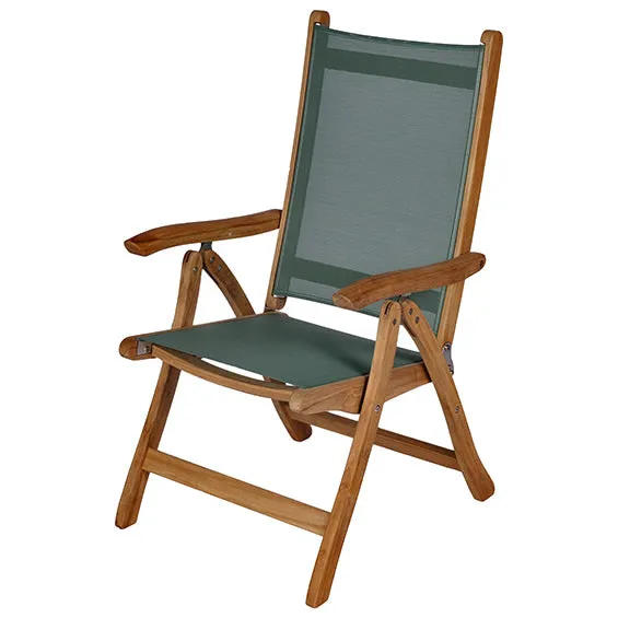 Royal Teak Gala 64"-80"-96" Expansion Table With 6 Florida Sling Chairs
