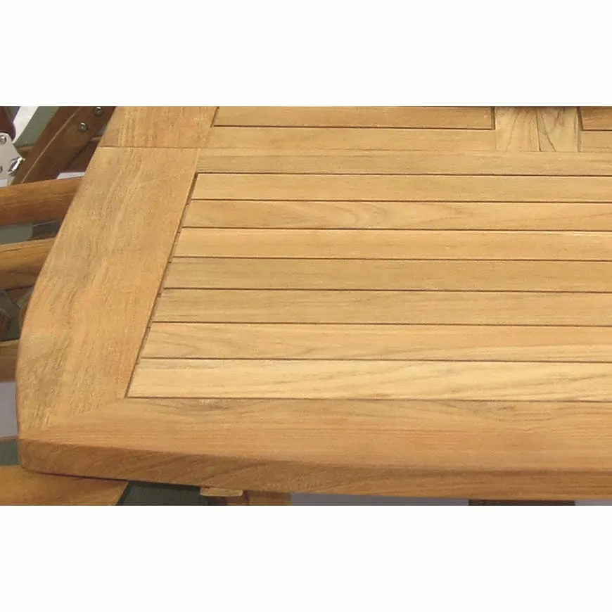 Royal Teak Gala 64"-80"-96" Expansion Table With 6 Florida Sling Chairs