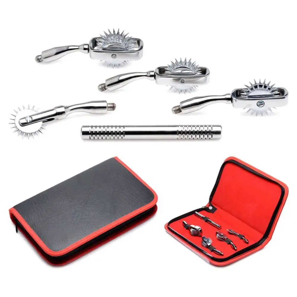 Shots Toys Stainless Steel Silver Interchangeable 4 Pinwheels Combo Set