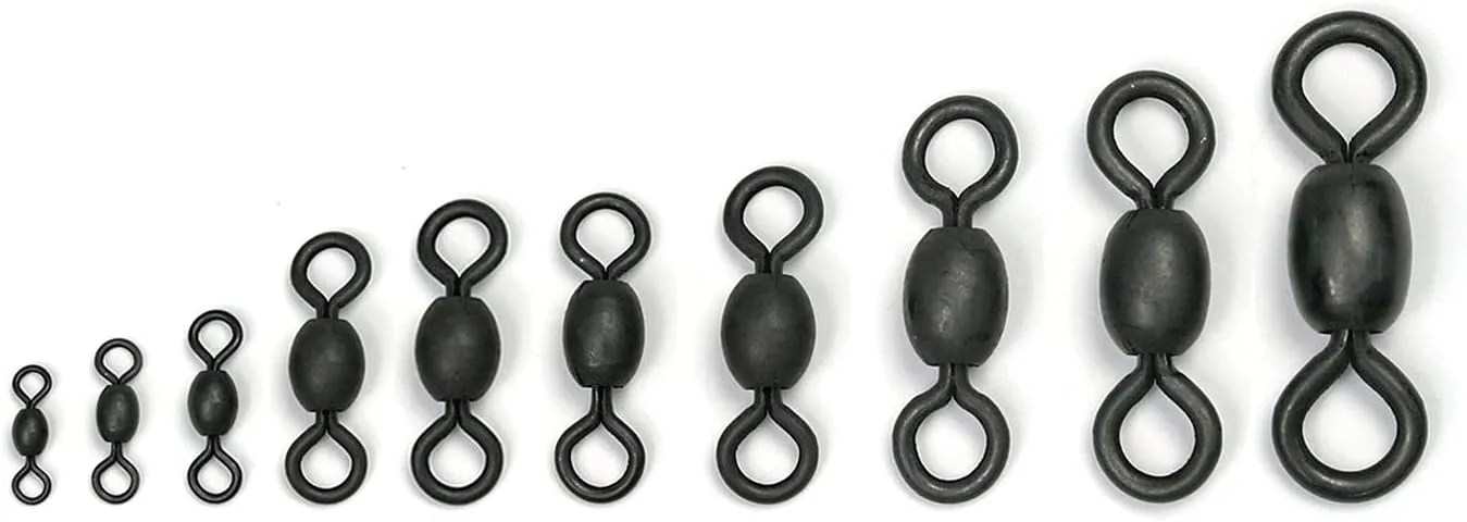 Stainless Barrel Swivels | Black Oxidized Finish | Durable Stainless Construction | Fishing Accessories