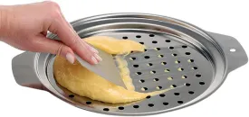 Stainless Steel Spaetzle Maker Lid with Scraper Traditional German Egg Noodle Maker Pan Pot Spaghetti Strainer