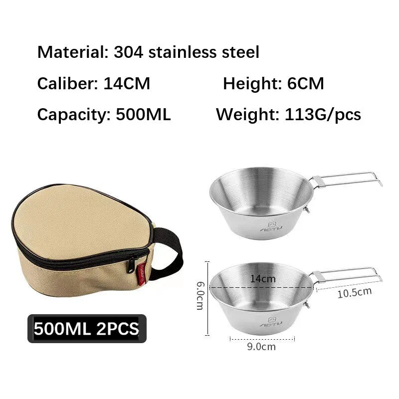 Travel Stainless Steel Cups Set
