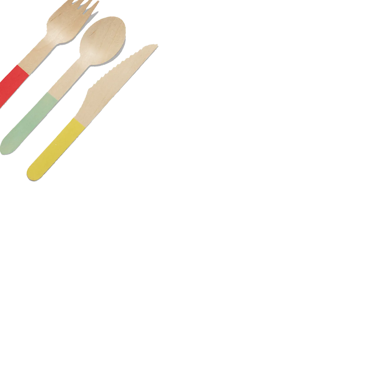 Tricolore Wooden Cutlery Set (30 per pack)