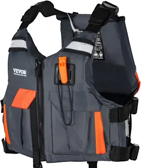 VEVOR Life Vest for Watersports (PFD), Life Jacket with Waterproof Nylon & 80N Buoyancy, Life Vest/Jacket for Any Water Activity-Fishing, Kayaking, Surfing and More, Men and Women