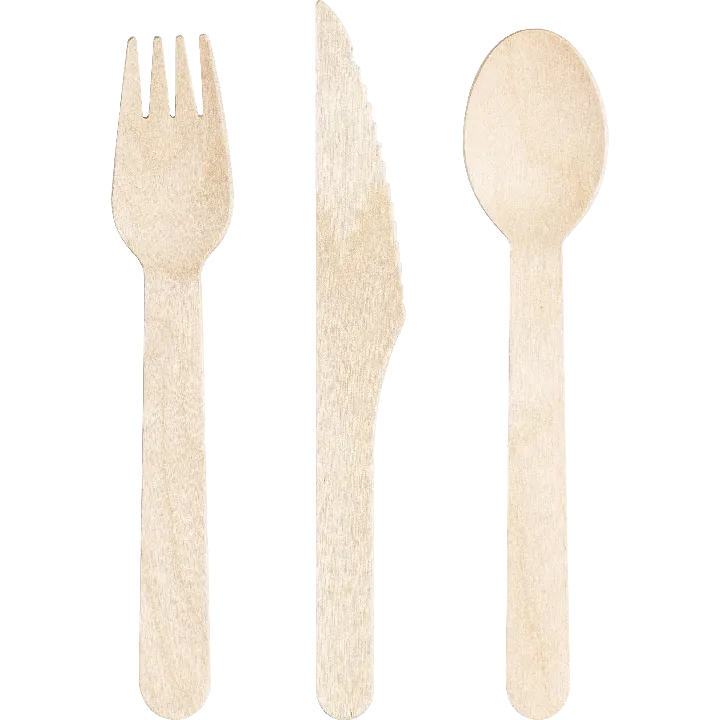 Wood Assorted Natrual Cutlery 6.5" | 24 ct